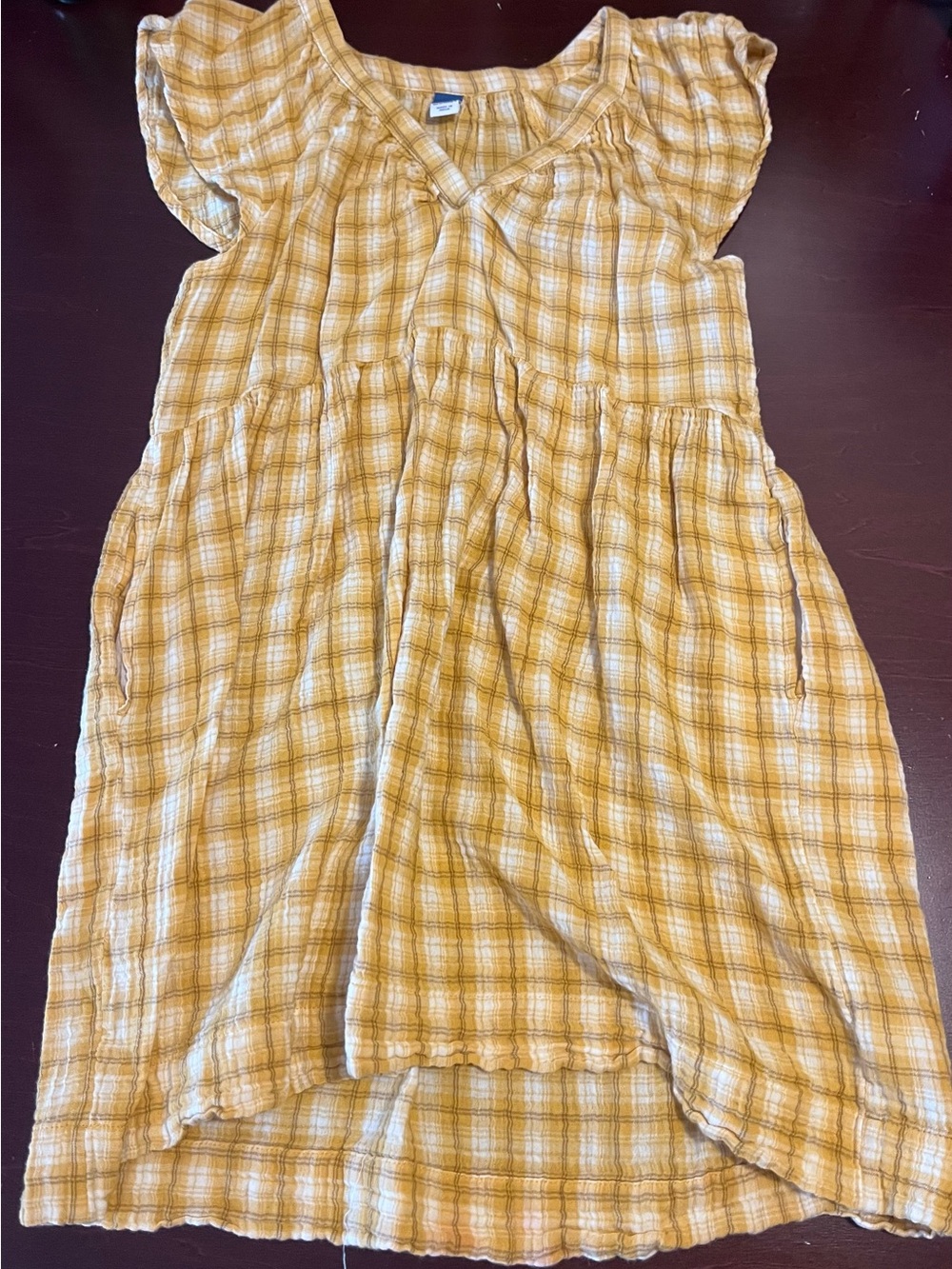 Yelllw Plaid Ruffle Sleeve Dress